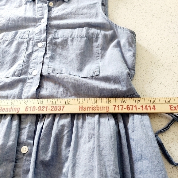 Who What Wear A-Line Shirt Dress Medium Sleeveless Lined Button Front Tie Back - Picture 12 of 16